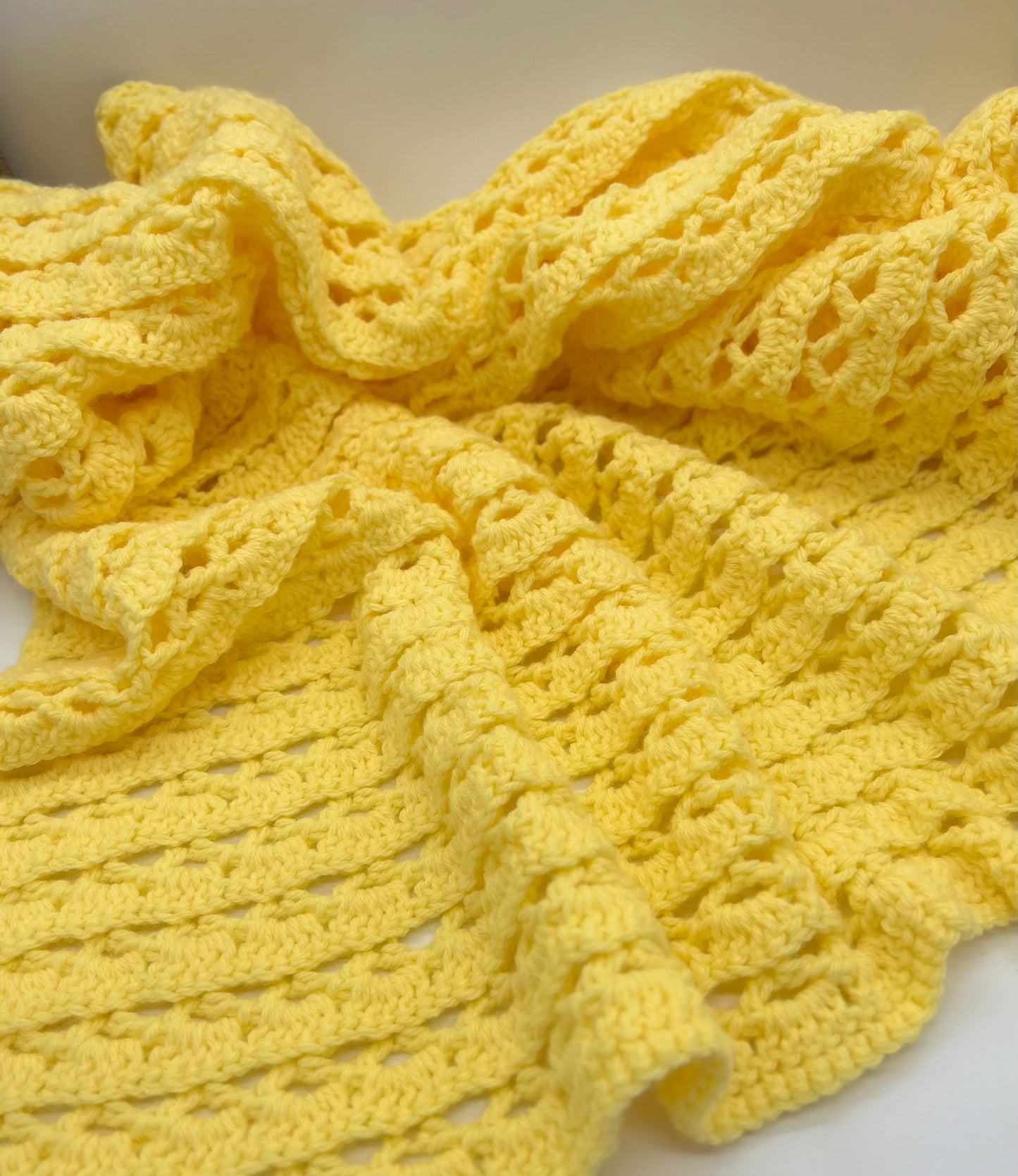 Crocheted Baby Blanket - Yellow