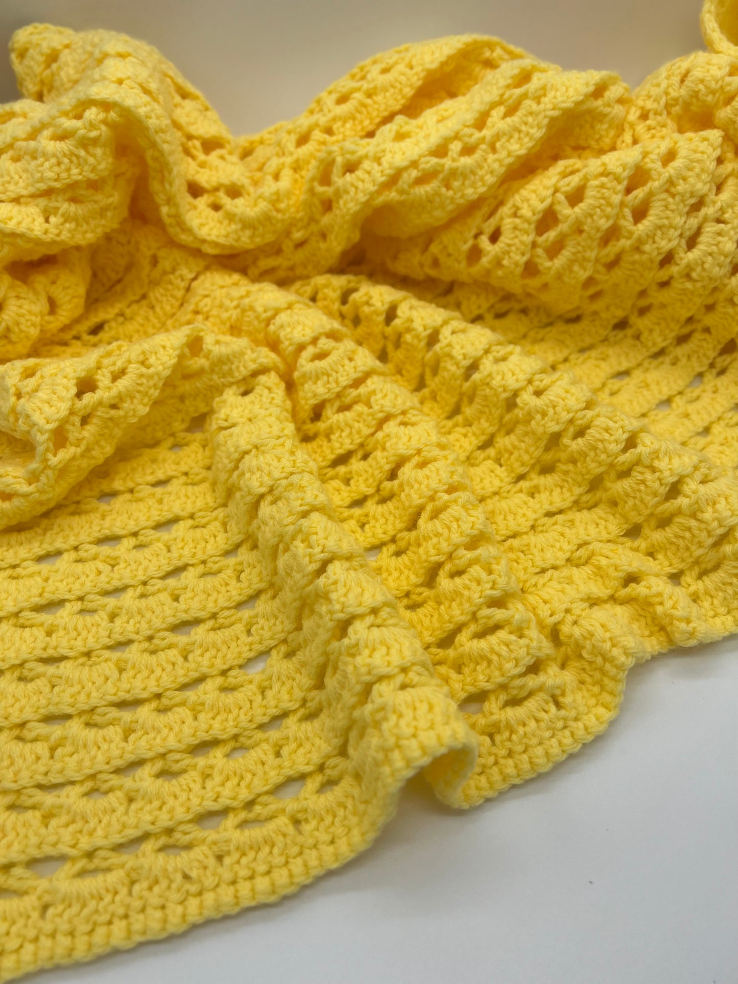 Crocheted Baby Blanket - Yellow