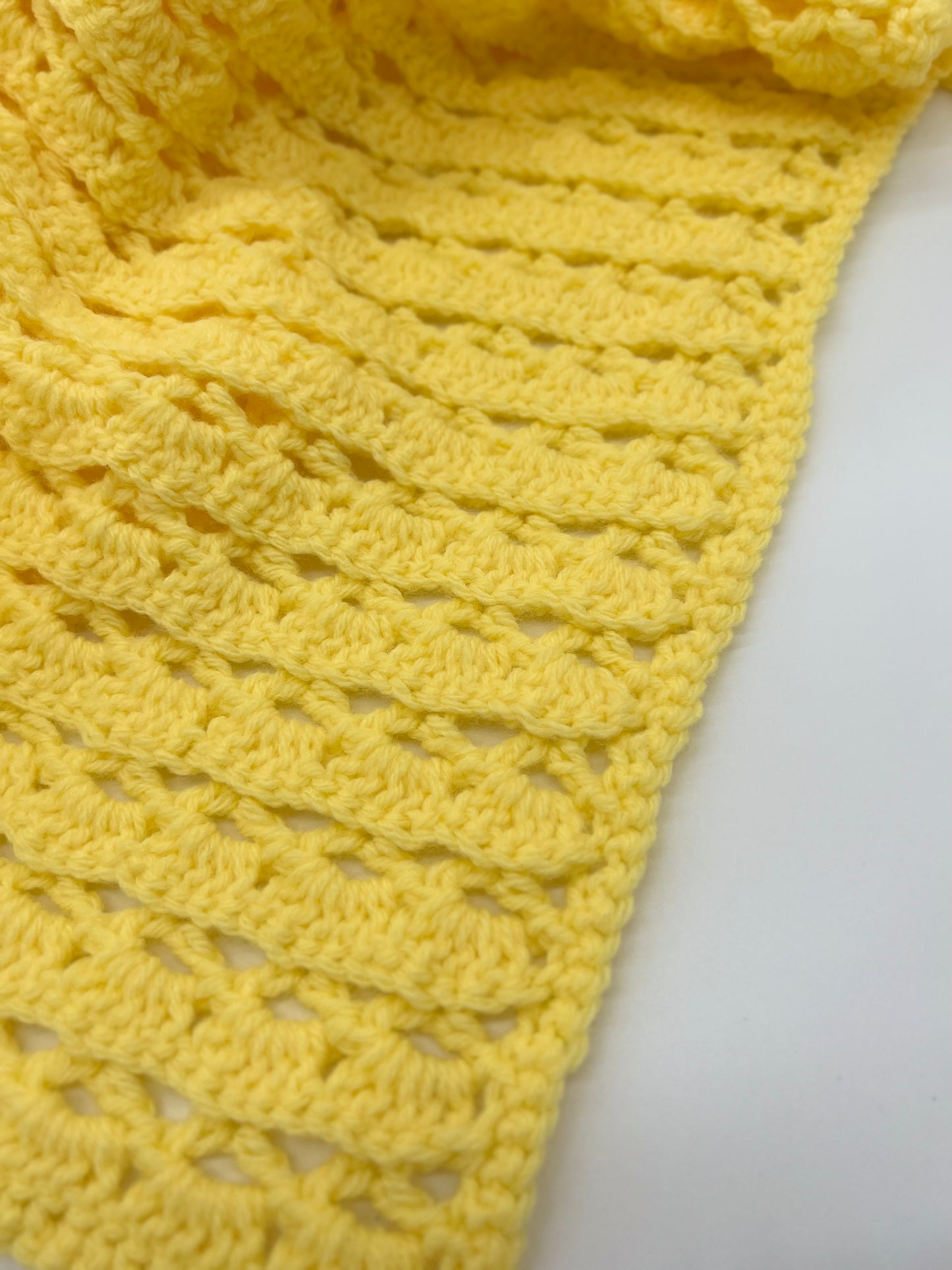 Crocheted Baby Blanket - Yellow