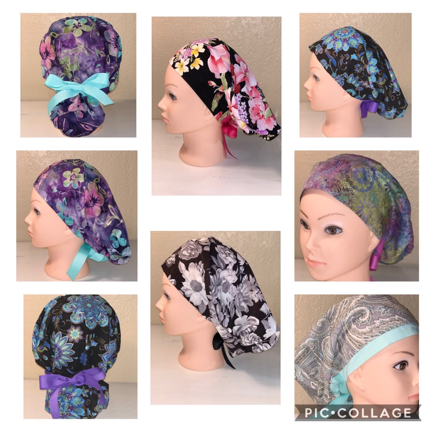 Peony Surgical Scrub Cap with button option