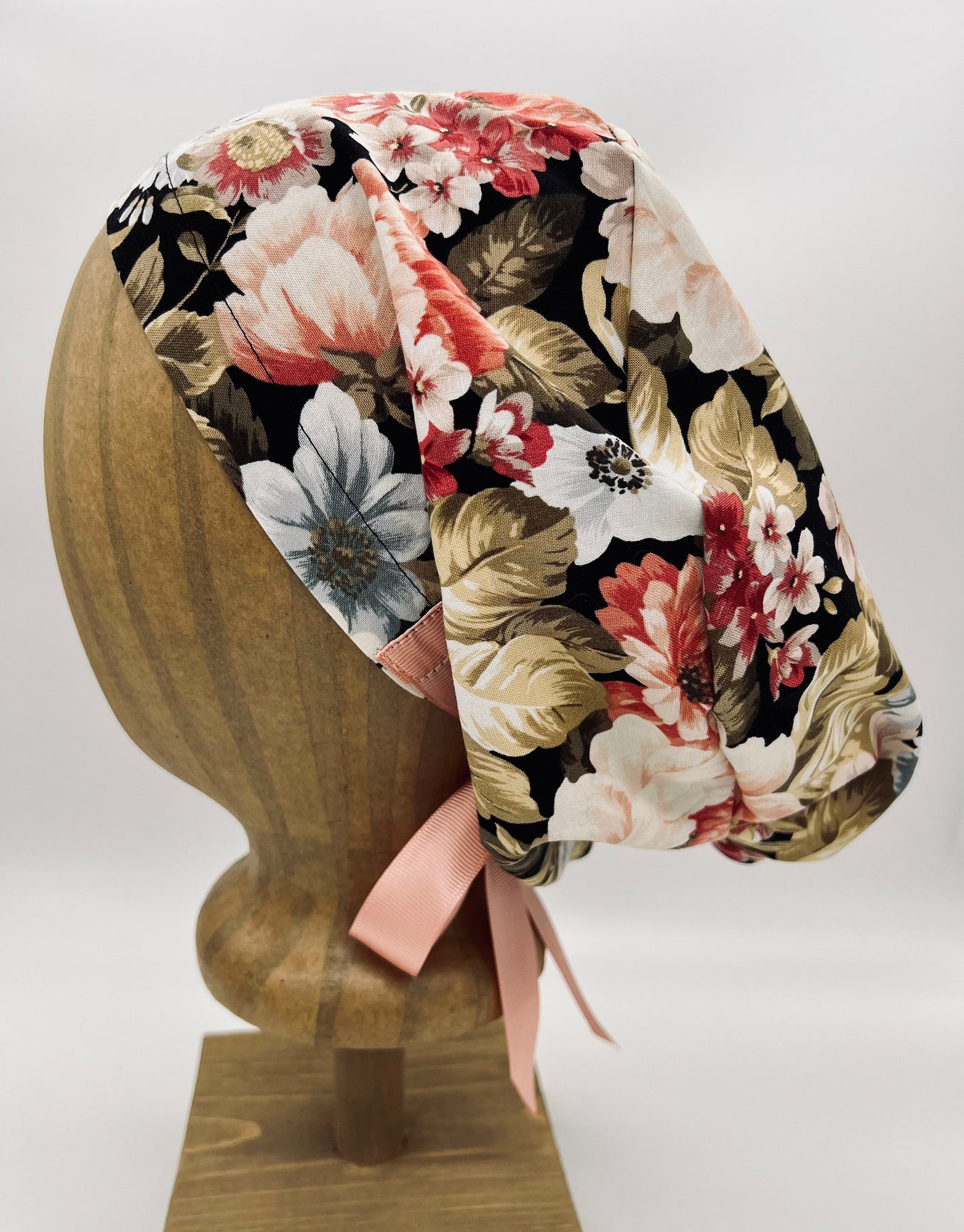 Peony Surgical Scrub Cap with button option