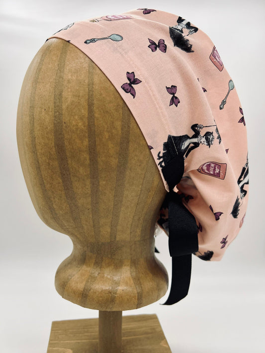 Spoonful of Sugar Tie Back Surgical Scrub Cap with mask button option